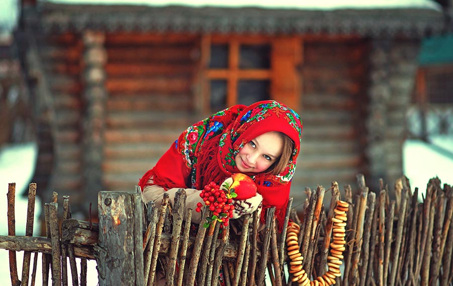 Sexy girl Women in Slavic costumes in Toluca de Lerdo