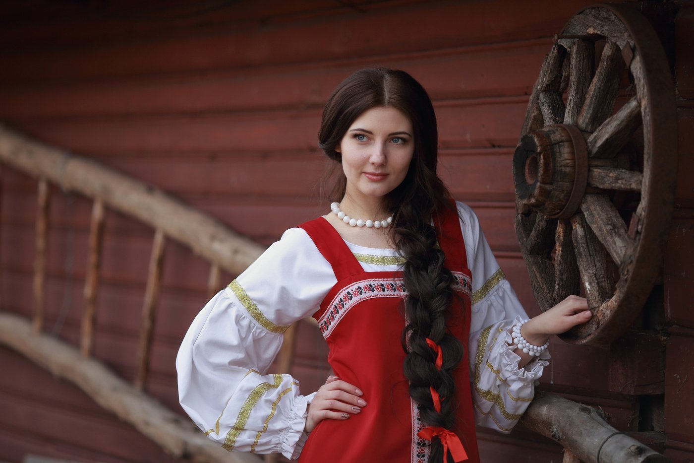 Girls in Slavic costumes in Toluca de Lerdo